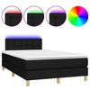 vidaXL fekete sz&ouml;vet rug&oacute;s &eacute;s LED-es &aacute;gy matraccal 120x190 cm