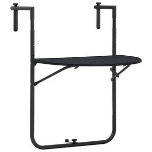 vidaXL fekete rattan hat&aacute;s&uacute; műanyag f&uuml;ggő erk&eacute;lyasztal 60x64x83,5 cm
