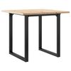 vidaXL t&ouml;m&ouml;r fenyőfa &eacute;s ac&eacute;l &eacute;tkezőasztal O-v&aacute;zzal 80x80x75,5 cm