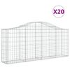 vidaXL 20 db &iacute;ves horganyzott vas gabion kos&aacute;r 200x30x80/100 cm