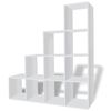 vidaXL feh&eacute;r l&eacute;pcsős k&ouml;nyvespolc/vitrines polc 142 cm