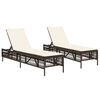 vidaXL 2 db barna polyrattan napoz&oacute;&aacute;gy p&aacute;rn&aacute;val