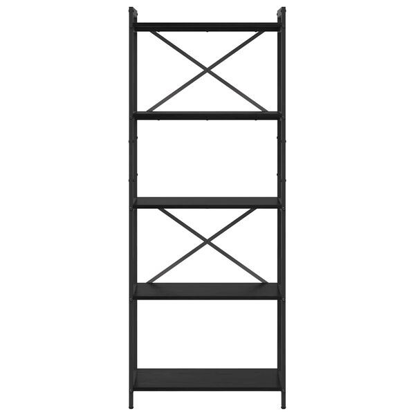 vidaXL K&ouml;nyvespolc Fekete t&ouml;lgy 60 x 30 x 155 cm Faanyag