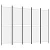 vidaXL feh&eacute;r 5 paneles parav&aacute;n 250x180 cm sz&ouml;vet