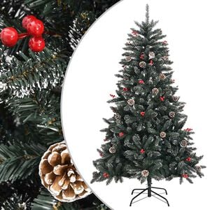 vidaXL z&ouml;ld PVC műkar&aacute;csonyfa &aacute;llv&aacute;nnyal 120 cm