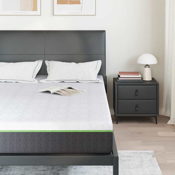 vidaXL Matrac Feh&eacute;r &eacute;s Sz&uuml;rke 140 x 200 cm Jacquard sz&ouml;vet