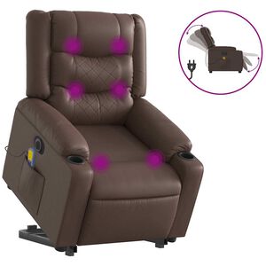 vidaXL elektromos barna műbőr fel&aacute;ll&aacute;st seg&iacute;tő d&ouml;nthető massz&aacute;zsfotel