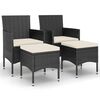 vidaXL 4 r&eacute;szes fekete kerti polyrattan sz&eacute;k- &eacute;s zs&aacute;molyszett