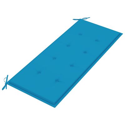 vidaXL tömör tíkfa Batavia pad kék párnával 120 cm