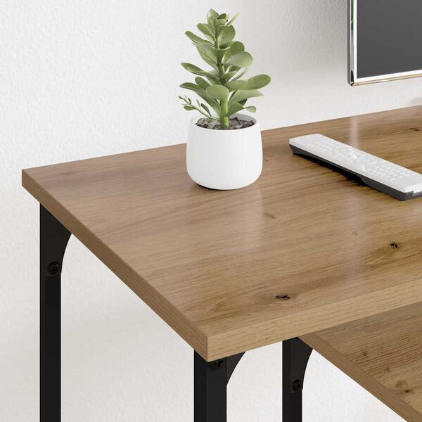 vidaXL TV szekr&eacute;ny Artisan t&ouml;lgy 102 x 35 x 45,5 cm Műszaki fa &eacute;s vas