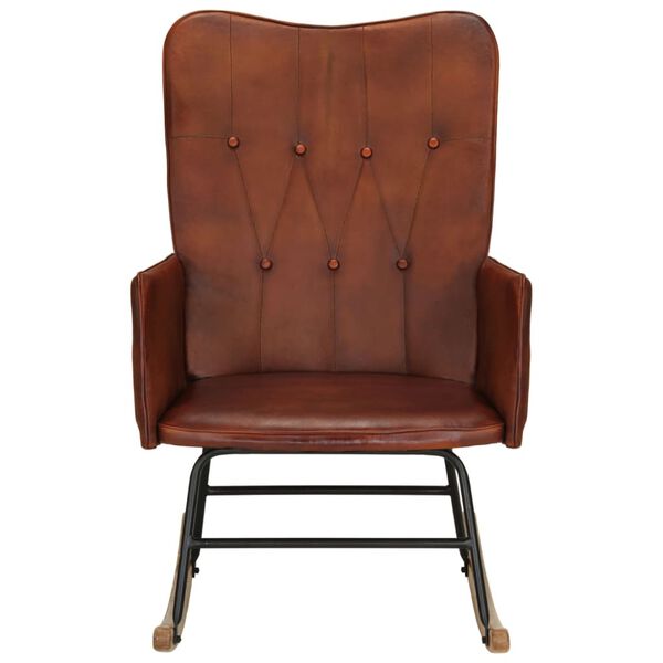 vidaXL barna val&oacute;di bőr hintasz&eacute;k