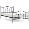 vidaXL fekete f&eacute;m &aacute;gykeret fej- &eacute;s l&aacute;bt&aacute;ml&aacute;val 107 x 203 cm