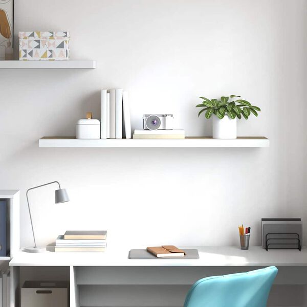 vidaXL t&ouml;lgysz&iacute;nű &eacute;s feh&eacute;r MDF lebegő fali polc 120 x 23,5 x 3,8 cm