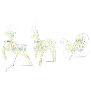 vidaXL LED R&eacute;nszarvasok 60 LED-del 3 pcs Meleg feh&eacute;r PET