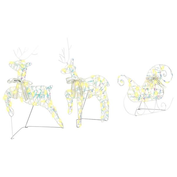 vidaXL LED R&eacute;nszarvasok 60 LED-del 3 pcs Meleg feh&eacute;r PET