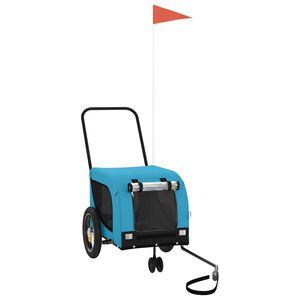 vidaXL k&eacute;k-fekete oxford sz&ouml;vet &eacute;s vas kis&aacute;llatsz&aacute;ll&iacute;t&oacute; ut&aacute;nfut&oacute;