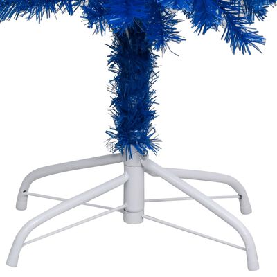 vidaXL kék PVC megvilágított műkarácsonyfa állvánnyal 180 cm