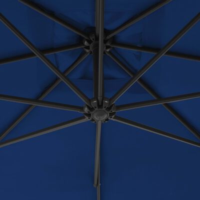 vidaXL azúrkék konzolos napernyő acélrúddal 250 x 250 cm
