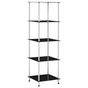 vidaXL 5 szintes fekete edzett &uuml;veg polc 40 x 40 x 130 cm