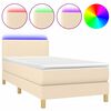 vidaXL kr&eacute;msz&iacute;nű sz&ouml;vet rug&oacute;s &eacute;s LED-es &aacute;gy matraccal 90x200 cm