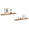 vidaXL Falpolc polcokkal t&aacute;rol&oacute;val 2 pcs Barna 60 x 9 x 3 cm Faanyag