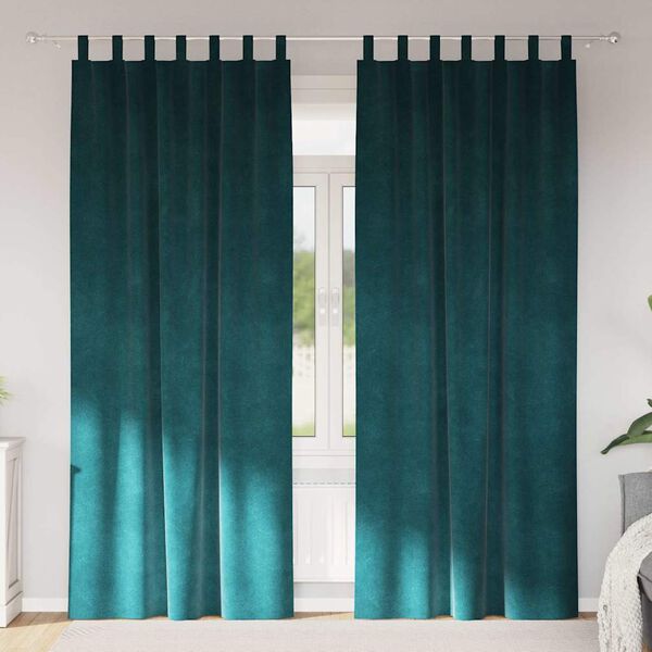 vidaXL S&ouml;t&eacute;t&iacute;tő f&uuml;gg&ouml;ny&ouml;k 2 pcs S&ouml;t&eacute;tz&ouml;ld 140 x 260 cm B&aacute;rsony