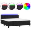 vidaXL fekete b&aacute;rsony rug&oacute;s &eacute;s LED-es &aacute;gy matraccal 160x200 cm
