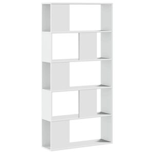 vidaXL 5-szintes feh&eacute;r szerelt fa k&ouml;nyvespolc 80,5 x 23,5 x 162,5 cm