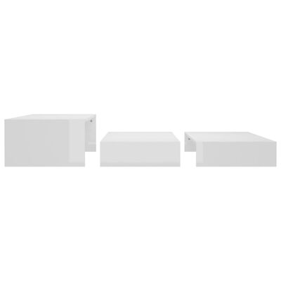 vidaXL fehér rakásolható dohányzóasztal-garnitúra 60 x 60 x 30 cm