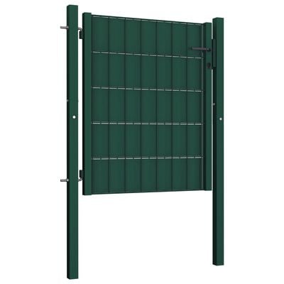 vidaXL zöld PVC és acél kerítéskapu 100 x 101 cm