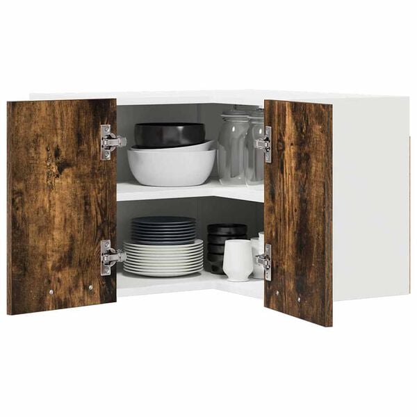 vidaXL F&uuml;ggő szekr&eacute;ny F&uuml;st&ouml;lt t&ouml;lgy &eacute;s feh&eacute;r 57 x 57 x 40 cm Faanyag