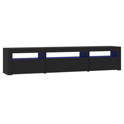 vidaXL fekete TV-szekrény LED-világítással 195x35x40 cm