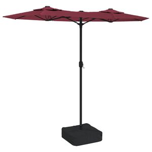 vidaXL bord&oacute; dupla tetős napernyő LED-ekkel 316x145 cm