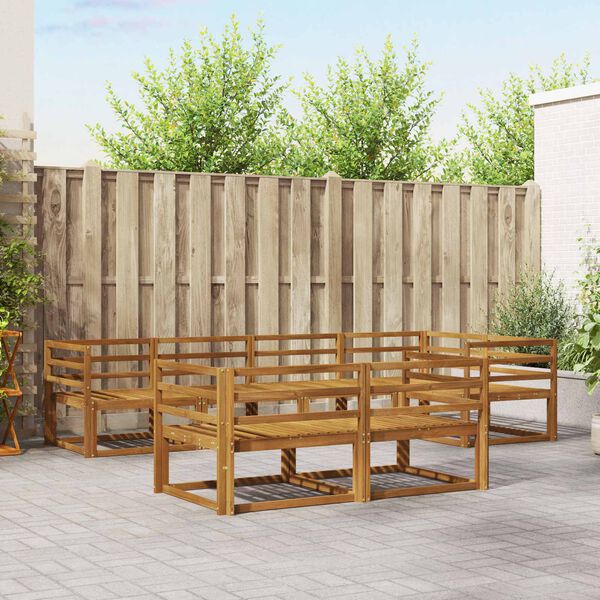 vidaXL K&uuml;lt&eacute;ri kanap&eacute; szett 7 pcs Term&eacute;szetes T&ouml;m&ouml;r Ak&aacute;cfa