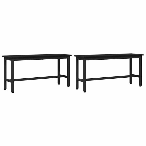 vidaXL &Eacute;tkező pad 2 pcs Fekete t&ouml;lgy 100 x 32,5 x 48,5 cm