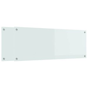 vidaXL Konyhai h&aacute;tfal 2 db Feh&eacute;r 110 x 40 cm edzett &uuml;veg