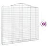 vidaXL 8 db &iacute;ves horganyzott vas gabion kos&aacute;r 200x30x180/200 cm