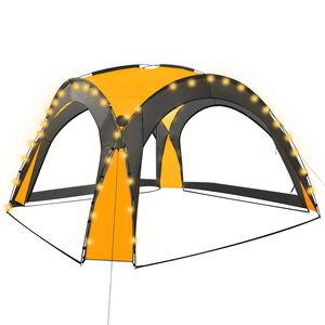 vidaXL s&aacute;rga rendezv&eacute;nys&aacute;tor LED-del &eacute;s 4 oldalfallal 3,6x3,6x2,3 m