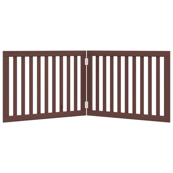 vidaXL barna ny&aacute;rfa 2 paneles &ouml;sszecsukhat&oacute; kutyakapu 160 cm