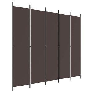 vidaXL 5 paneles barna sz&ouml;vet parav&aacute;n 250 x 220 cm