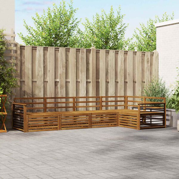 vidaXL K&uuml;lt&eacute;ri kanap&eacute; szett 5 pcs Term&eacute;szetes T&ouml;m&ouml;r Ak&aacute;cfa