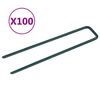 vidaXL 100 db U-alak&uacute; vas műfű r&ouml;gz&iacute;tő t&uuml;ske