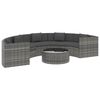 vidaXL 6 r&eacute;szes sz&uuml;rke polyrattan kerti b&uacute;torszett p&aacute;rn&aacute;kkal