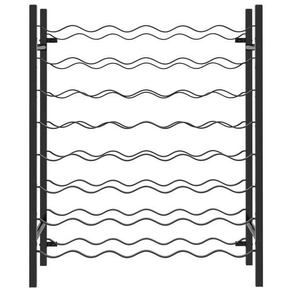 vidaXL fekete fém bortartó állvány 48 palackhoz