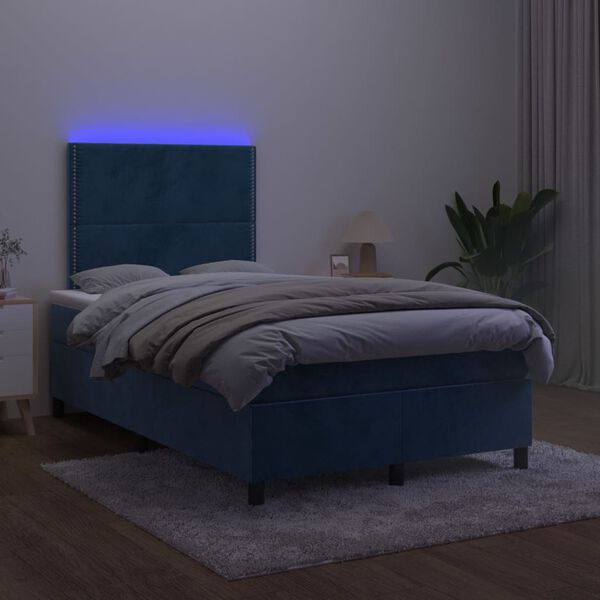 vidaXL s&ouml;t&eacute;tk&eacute;k b&aacute;rsony rug&oacute;s &eacute;s LED-es &aacute;gy matraccal 120x200 cm