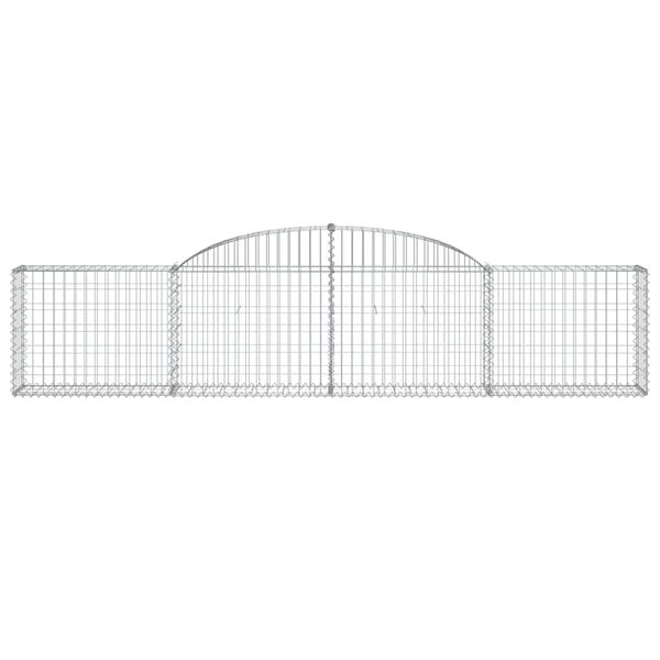 vidaXL 7 db íves horganyzott vas gabion kosár 300x30x60/80 cm