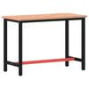 vidaXL t&ouml;m&ouml;r b&uuml;kkfa &eacute;s f&eacute;m munkaasztallap 115 x 55 x 81,5 cm
