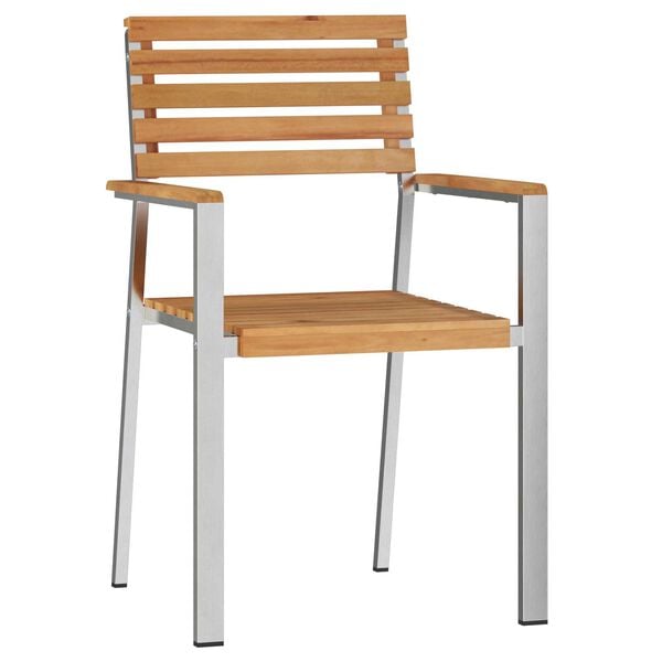 vidaXL Kerti Sz&eacute;k 8 pcs Olaj Term&eacute;szetes T&ouml;m&ouml;r Teakfa