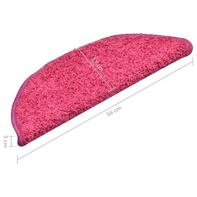 vidaXL 15 db rózsaszín lépcsőszőnyeg 56 x 17 x 3 cm