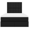 vidaXL Ottomán ágykeret matraccal Fekete 120x200cm műbőrrel